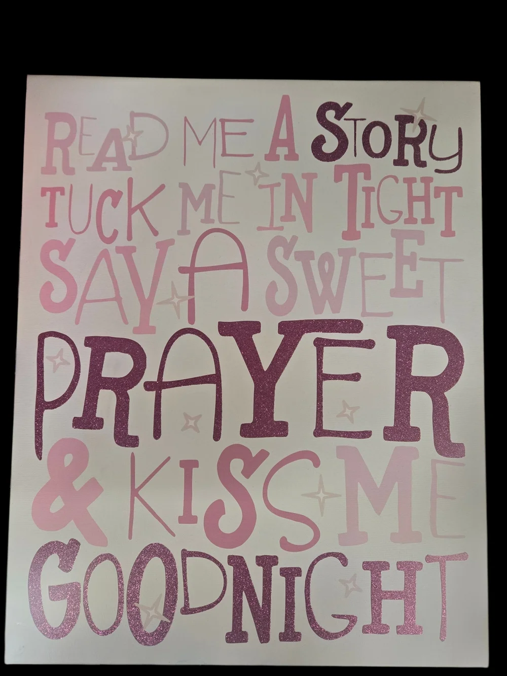 Pink 'Prayer & Kiss Me Goodnight' Wall Art